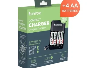 Incarcator Ni-MH AA /AAA /9V Uniross UCU009A + 4x AA 2100mAh