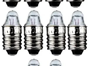 Set 10 becuri 3.7V 0.3A lentila lupa dulie cu filet E10 Goobay 9334-10