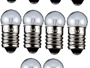 Set 10 becuri E10 3.7V 0.3A glob dulie cu filet E10 Goobay 9324-10