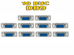 Set 10 conectori SUB-D SERIAL RS232 9 pini mama CONNFLY DS1033-09FUNSISS-CT-10