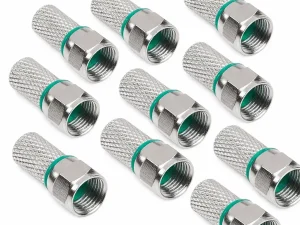 Set 10 mufe F RG6U 7mm Profesionale din cupru HQ dublu izolate inel verde WTY0623-10
