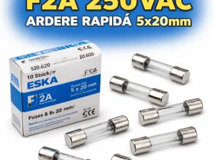 Set 10 sigurante ESKA F2A 250VAC ardere rapida 5x20mm 520.620-10
