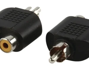 Set adaptor RCA tata - 2x RCA mama 2 bucati Well AC-016-BW