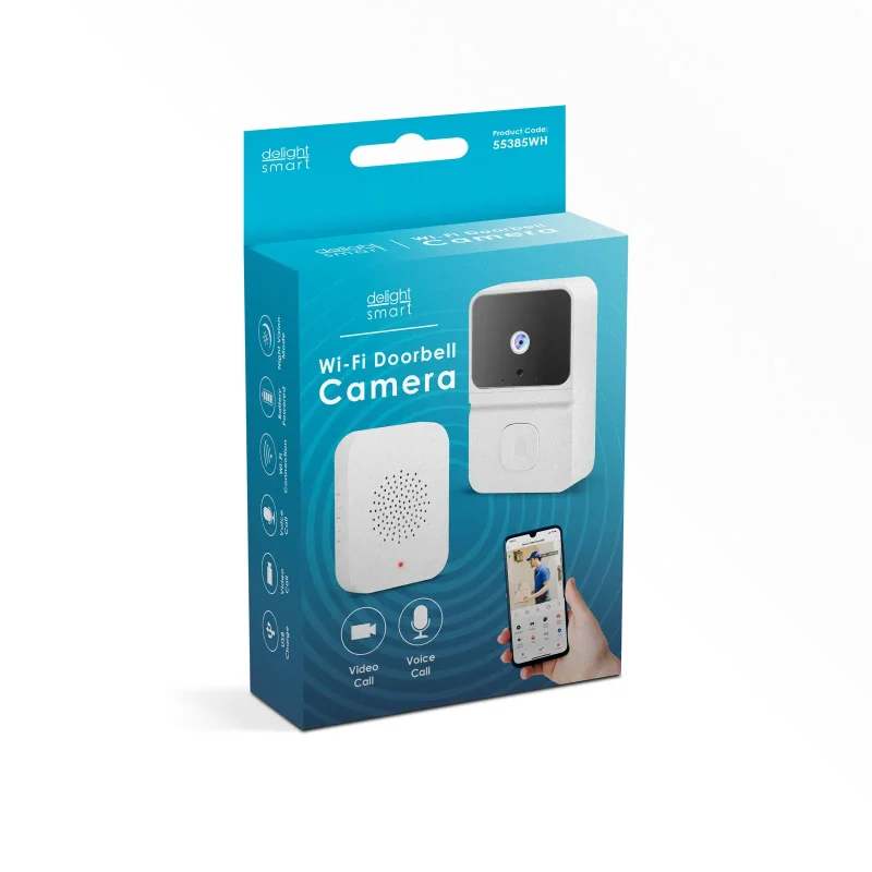 set-sonerie-video-smart-wi-fi-baterie-hd-alb-delight-55385wh