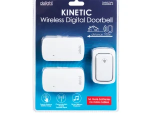 Sonerie alba fara fir si fara baterie Kinetic 2x receptori delight 55345WH-2