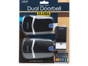 Sonerie digitala fara fir si fara baterie negru cu 2 unitati de receptie Kinetic delight