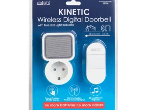 Sonerie fara fir Kinetic fara baterii cu priza 230V integrata alb delight 55338