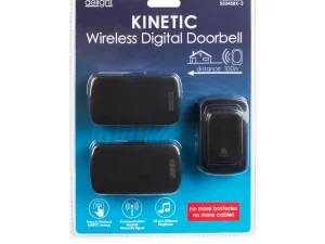 Sonerie fara fir si fara baterie Kinetic 2x receptori negru delight 55345BK-2