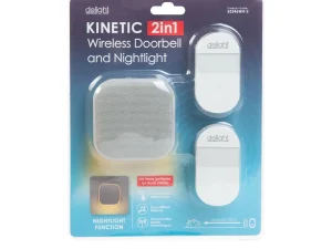 Sonerie si lumina de noapte fara fir si fara baterii 2in1 Kinetic cu 2x Sonerii exterioare alb delight 55346WH-2