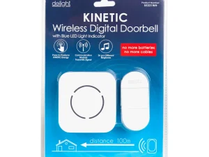 Sonerie wireless Kinetic fara baterii 1 buton +1 receptor alb delight 55331WH