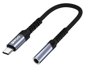 Adaptor audio USB-C tata - JACK 3.5 mm mama 10cm negru BWOO BO-BZ47