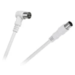 Cablu RF video alb mufa dreapta si la 90 grade 5m Cabletech KPO2740F-5