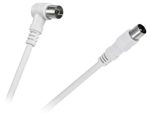 Cablu RF video alb mufa dreapta si la 90 grade 5m Cabletech KPO2740F-5