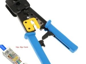 Cleste sertizare RJ45 /RJ11 /RJ12 cu taietor de fire pentru mufe cu Pass Trough