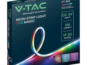 Kit banda LED NEONFLEX MAGIC RGB 5m 5VDC IP20 + telecomanda V-tac SKU-24050