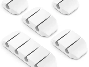 Set 5 organizatoare cabluri cu adeziv albe MK5539 deleyCON