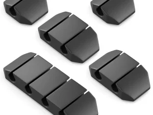 Set 5 organizatoare cabluri cu adeziv negre MK5540 deleyCON