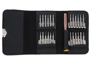 Set surubelinte de precizie 25in1 biti philips /Y /triunghiular /torx /stea si husa piele OEM0002371