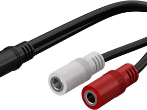 Cablu adaptor audio Jack 3.5 mm stereo tata la 2x 3.5 mm mono mama 0.2m Goobay 50465