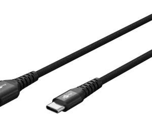 Cablu extrem de flexibil din silicon si textil 3m USB-C 3.1 - USB-A 3.0 Supersoft cu mufe metalice 3A 15W Goobay 74528