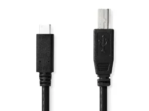 Cablu imprimanta Nedis CCGB60650BK20 USB-C 2.0 tata - USB-B 2.0 tata cupru 2m negru