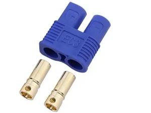 Conector alimentare DC EC3 mama 25A 500V 2 pini 12AWG drept albastru AMASS EC3-F