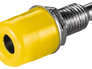 Priza banana galbena 4mm pentru montare pe panou cu lipire Goobay 11672