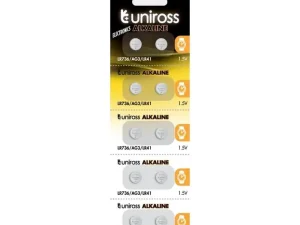 Set 10 baterii buton alcaline Uniross AG3 /LR736 /LR41 2409277-10